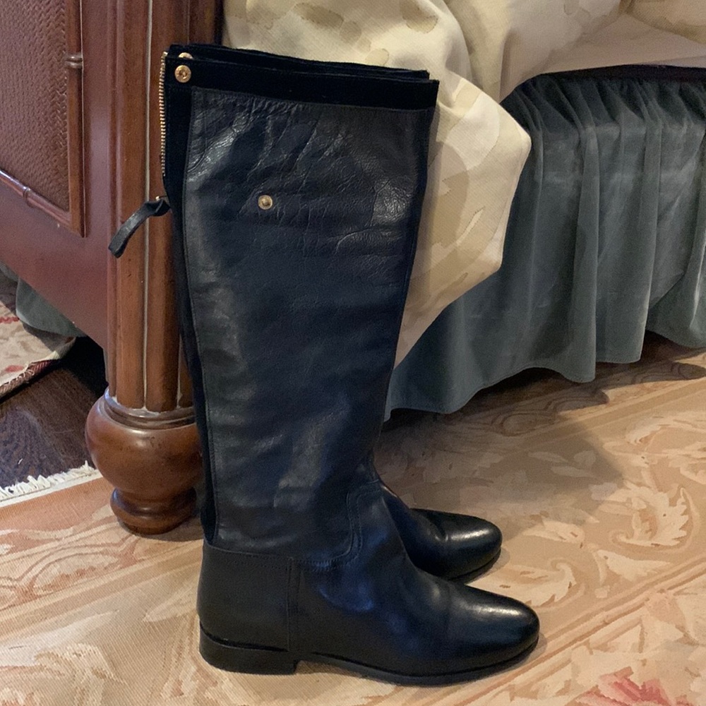 Catherine Malendrino Catherine Black leather Suede Trimmed Boots Size 39